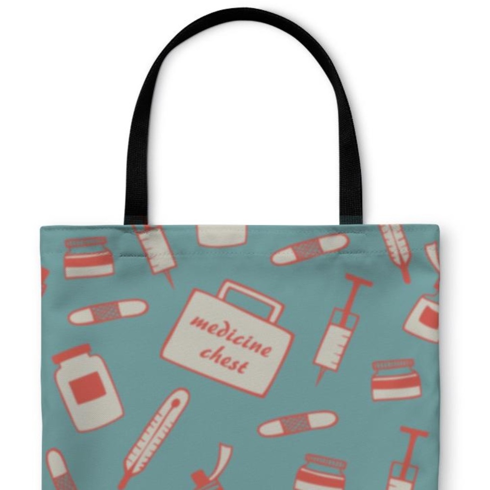 Tote Bag, Medical Pattern Hospital Instrument Heal